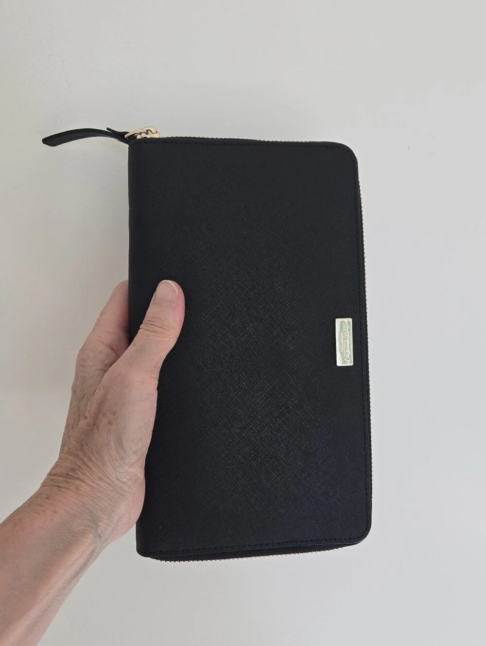 Kate Spade Talla Laurel Large Travel Wallet Clutch‎ Zip Organazer Black Leather